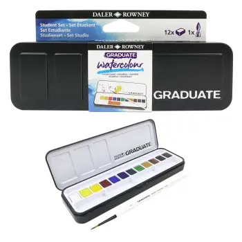 Graduate Χρώματα Ακουαρέλας σε Σετ Metal Box Half Pan 12 χρώματα