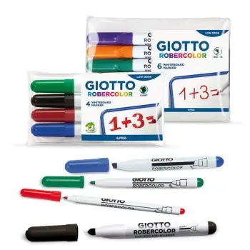 ΜΑΡΚΑΔΟΡΟΙ ΑΣΠΡΟΠΙΝΑΚΑ MEDIUM 4ΤΕΜ ROBERCOLOR GIOTTO