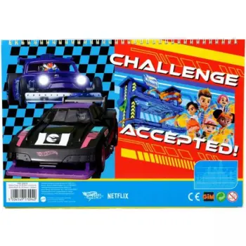 GIM ΜΠΛΟΚ ΖΩΓΡΑΦΙΚΗΣ HOT WHEELS LETS RACE 23X33 40 ΦΥΛΛΩΝ + ΑΥΤΟΚΟΛΛΗΤΑ