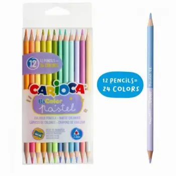CARIOCA ΞΥΛΟΜΠΟΓΙΕΣ ΠΑΣΤΕΛ BICOLOR 12ΤΜΧ – 24ΧΡΩΜΑΤΑ
