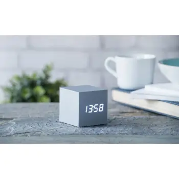 Cube Click Clock Gingko - Aluminium