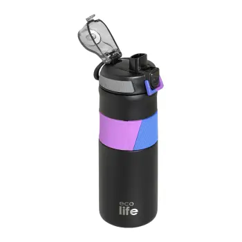 BLACK THERMOS 500ML | WITH SILICON GRIP