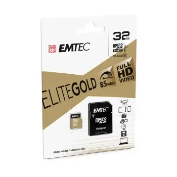 Emtec mSD 32GB UHS-I U1 EliteGold - ECMSDM32GHC10GP Emtec mSD 32GB UHS-I U1 EliteGold - ECMSDM32GHC10GP