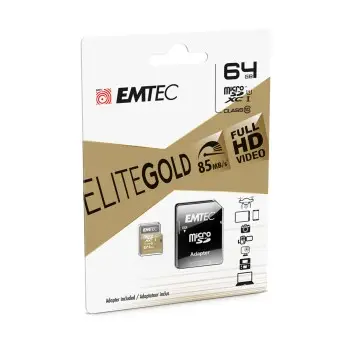Emtec mSD 64GB UHS-I U1 EliteGold - ECMSDM64GXC10GP Emtec mSD 64GB UHS-I U1 EliteGold - ECMSDM64GXC10GP