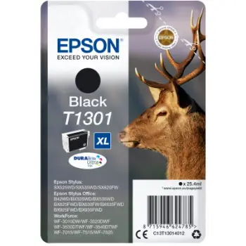 Ink Epson T13014010 Black with pigment ink new series Stag-Size XL (25,9ml)