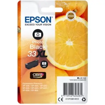 Ink Epson 33XL C13T33614012  Claria Premium  Photo Black 8.1ml
