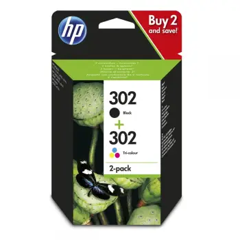 Ink HP No 302 2-pack Black-Tri-color Original Ink Cartridges (X4D37AE)