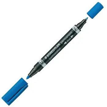 ΜΑΡΚΑΔΟΡΟΣ STAEDTLER DUO LUMOCOLOR 348-3 ΑΝΕΞΙΤΗΛΟΣ ΜΠΛΕ