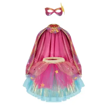 Great Pretenders στολή ροζ-ιριδίζουσα με μάσκα `σούπερ ηρωίδα-ροκ σταρ` 3-6