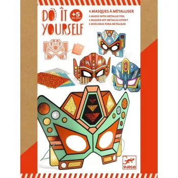 Djeco DIY Φτιάχνω Μάσκες με φύλλα χρυσού και αυτοκόλλητα `Ρομπότ`