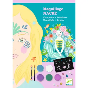 Djeco σετ μακιγιάζ με στένσιλ και αυτοκόλλητα `Γοργόνα`