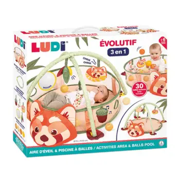 Ludi 3σε1 βρεφικό γυμναστήριο δραστηριοτήτων-μπαλοπισίνα με 30 μπαλά