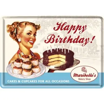 Nostalgic Μεταλλική κάρτα σε φάκελο `Happy Birthday Cake`