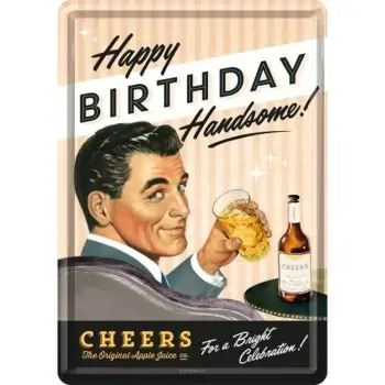 Nostalgic Μεταλλική κάρτα σε φάκελο `Say It 50s Happy Birthday Man`
