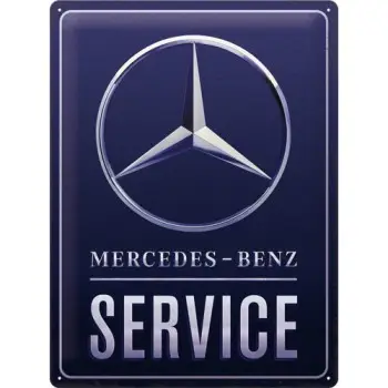 Nostalgic Μεταλλικός πίνακας Mercedes Benz - Service Blue