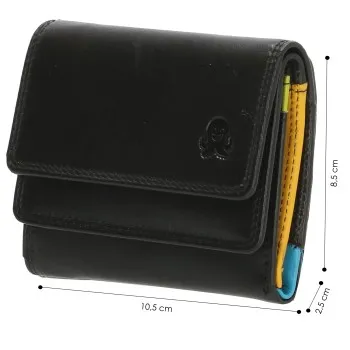 Happy Wallet μικρό γυναικείο πορτοφόλι μαύρο