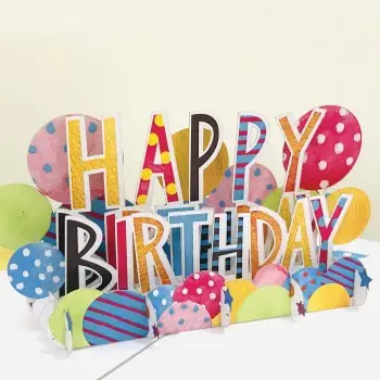 ΚΑΡΤΑ ΓΕΝΕΘΛΙΩΝ "HAPPY BIRTHDAY" ORIGAMI