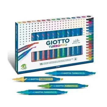 Μαρκαδόροι με διπλή μύτη Giotto Turbo Pro σετ 15τμχ