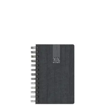 ΗΜΕΡΟΛΟΓΙΟ 2026 ΗΜΕΡΗΣΙΟ 11x16.5cm Kashmir Σπιράλ Ανθρακί S