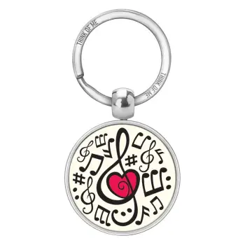 THINKOFME ΜΠΡΕΛΟΚ 3,6cm ΝΟΤΕΣ ΑΣΠΡΟ ΦΟΝΤΟ