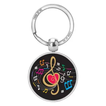 THINKOFME ΜΠΡΕΛΟΚ 3,6cm ΝΟΤΕΣ ΜΑΥΡΟ ΦΟΝΤΟ