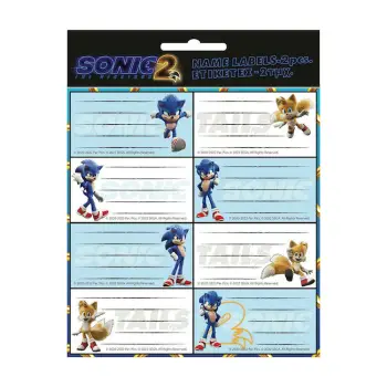 GIM Ετικέτα Με Αυτοκόλλητα 2Τμχ Sonic