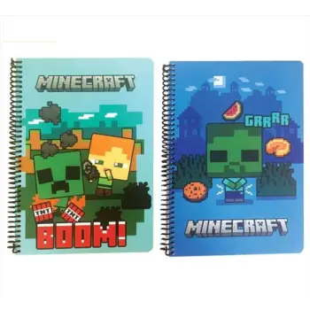 Gim Τετράδιο Σπιράλ 17 x 25 cm 2 Θεμάτων Minecraft 70 Φύλλων
