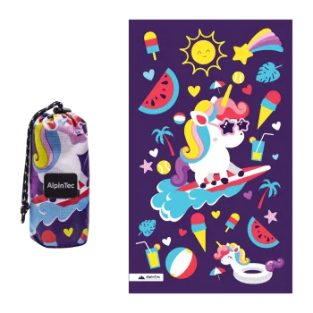 ALPINTEC ΠΕΤΣΕΤΑ ΠΑΙΔΙΚΗ MICROFIBER 70x120cm SURF PONY ΜΩΒ