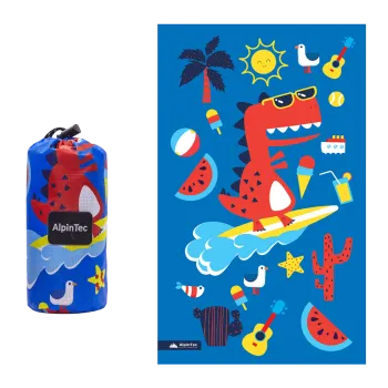 ALPINTEC ΠΕΤΣΕΤΑ ΠΑΙΔΙΚΗ MICROFIBER 70x120cm SURF DINO ΜΠΛΕ
