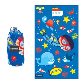 ALPINTEC ΠΕΤΣΕΤΑ ΠΑΙΔΙΚΗ MICROFIBER 70x120cm ΚΑΤΑΔΥΣΗ ΜΠΛΕ