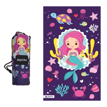 ALPINTEC ΠΕΤΣΕΤΑ ΠΑΙΔΙΚΗ MICROFIBER 70x120cm ΓΟΡΓΟΝΑ ΜΩΒ