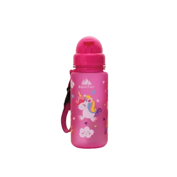 ALPINTEC ΠΑΓΟΥΡΙ ΠΑΙΔΙΚΟ ΜΕ ΚΑΛΑΜΑΚΙ ΠΛΑΣΤΙΚΟ BPA-FREE 400ml UNICORN ΡΟΖ