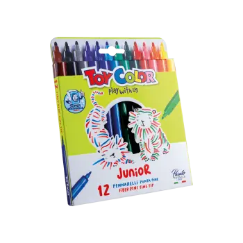TOY COLOR ΜΑΡΚΑΔΟΡΟΣ JUNIOR SUPERWASH ΧΑΡΤΙΝΟ BLISTER 12 ΧΡΩΜΑΤΑ Φ2.8mm PRIMARY ΑΣΣΟΡΤΙ