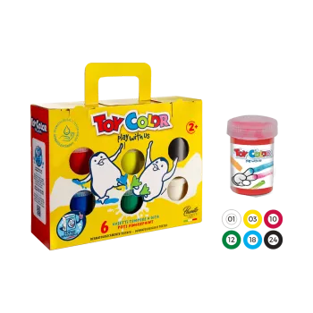 TOY COLOR ΔΑΚΤΥΛΟΜΠΟΓΙA SUPERWASHABLE 2+ ΧΑΡΤΙΝΟ ΒΑΛΙΤΣΑΚΙ 6 ΧΡΩΜΑΤΑ 50ml KIDS ΑΣΣ