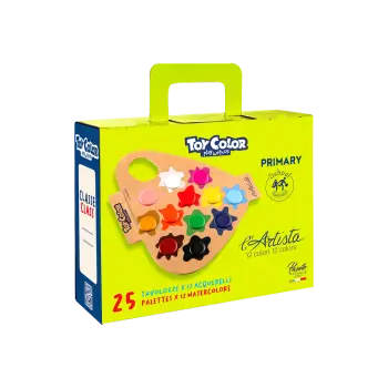 TOY COLOR ΝΕΡΟΧΡΩΜΑΤΑ ΣΧΟΛΙΚΟ ΧΑΡΤΙΝΟ ΒΑΛΙΤΣΑΚΙ 12 ΧΡΩΜΑΤΑ 25 ΤΕΜΑΧΙΑ PR