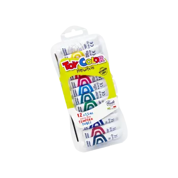 TOY COLOR ΤΕΜΠΕΡΑ SUPERWASHABLE ΠΛΑΣΤΙΚΟ BLISTER 12 ΧΡΩΜΑΤΑ 7.5ml PRIMARY ΑΣΣΟΡΤΙ