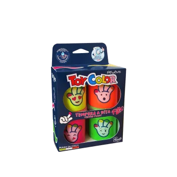 TOY COLOR ΔΑΚΤΥΛΟΜΠΟΓΙA SUPER WASHABLE 2+ ΧΑΡΤΙΝΟ BLISTER 4 ΧΡΩΜΑΤΑ 80ml KIDS NEON