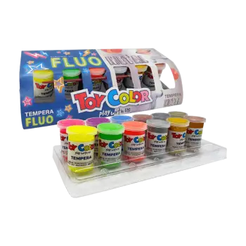 TOY COLOR ΤΕΜΠΕΡΑ SUPERWASH 12 ΧΡΩΜΑΤΑx25ml PRIMARY FLUO/METAL