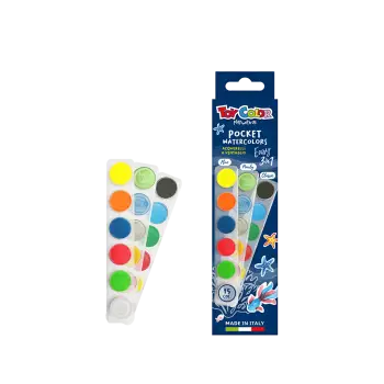 TOY COLOR ΝΕΡΟΧΡΩΜΑΤΑ ΜΕ ΠΙΝΕΛΟ ΧΑΡΤΙΝΟ BLISTER 3 ΣΕ 1 15 ΧΡΩΜΑΤΑ Φ22mm PRIMARY ΑΣ