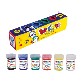 TOY COLOR ΔΑΚΤΥΛΟΜΠΟΓΙA SUPERWASHABLE 2+ ΧΑΡΤΙΝΟ BLISTER 6 ΧΡΩΜΑΤΑ 25ml KIDS ΑΣΣΟΡΤΙ