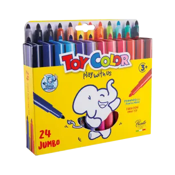 TOY COLOR ΜΑΡΚΑΔΟΡΟΣ JUMBO SUPERWASHABLE ΧΑΡΤΙΝΟ BLISTER 24 ΧΡΩΜΑΤΑ Φ5mm KIDS ΑΣΣΟΡΤΙ 3  (Το προιόν πωλείται σε μεμονωμένα τεμάχ