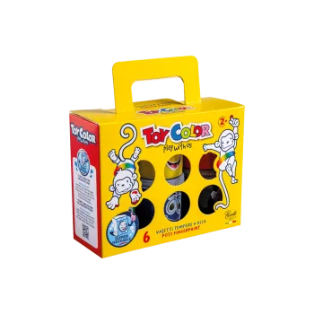 TOY COLOR ΔΑΚΤΥΛΟΜΠΟΓΙA SUPERWASHABLE 2+ ΧΑΡΤΙΝΟ ΒΑΛΙΤΣΑΚΙ 6 ΧΡΩΜΑΤΑ 80ml KIDS ΑΣΣ