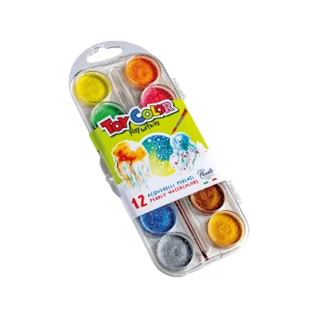TOY COLOR ΝΕΡΟΧΡΩΜΑΤΑ ΜΕ ΠΙΝΕΛΟ ΠΛΑΣΤΙΚΟ BLISTER 12 ΧΡΩΜΑΤΑ Φ30mm PRIMARY PEARLY 12 ? (Το προιόν πωλείται σε μεμονωμένα τεμάχια