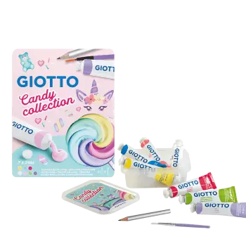 GIOTTO ΤΕΜΠΕΡΑ 7 ΧΡΩΜΑΤΑ 21ml ΜΕ ΜΟΛΥΒΙ & ΠΙΝΕΛΟ CANDY