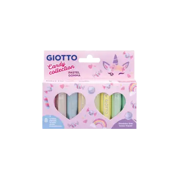 GIOTTO ΓΟΜΑ 6.5x1.5cm BLISTER 8 ΤΕΜΑΧΙΑ CANDY ΠΑΣΤΕΛ ΑΣΣΟΡΤΙ