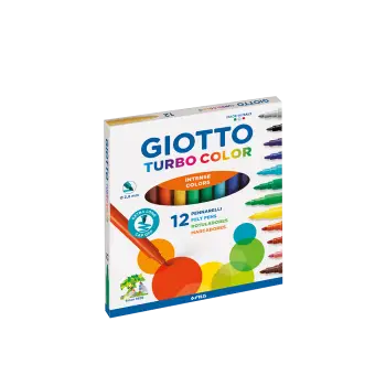 GIOTTO ΜΑΡΚΑΔΟΡΟΙ ΛΕΠΤΟΙ ΧΑΡΤΙΝΟ ΚΟΥΤΙ TURBO COLOR 3+ 12 ΧΡΩΜΑΤΑ