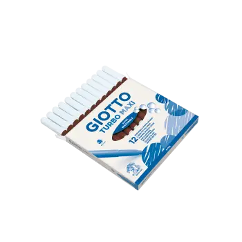 GIOTTO ΜΑΡΚΑΔΟΡΟΣ TURBO MAXI SUPERWASHABLE Φ5mm ΚΑΦΕ 12 ΤΕΜΑΧΙΑ (Το προιόν πωλείται σε μεμονωμένα τεμάχια του ενός)