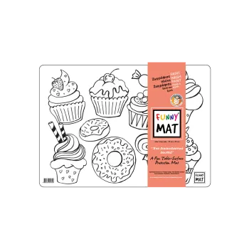 AKADEMI ΣΟΥΠΛΑ ΕΠΙΦΑΝΕΙΑ ΖΩΓΡΑΦΙΚΗΣ 25x35cm FUNNY MAT CUPCAKE