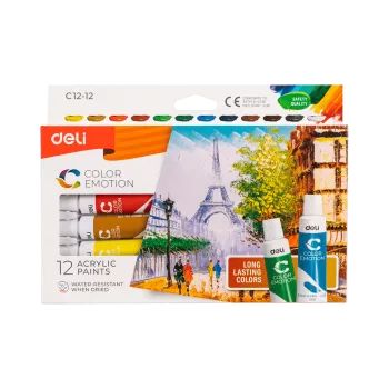 DELI ΧΡΩΜΑ ΑΚΡΥΛΙΚΟ 12 ΧΡΩΜΑΤΑ x 12ml COLOR EMOTION