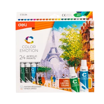 DELI ΧΡΩΜΑ ΑΚΡΥΛΙΚΟ 24 ΧΡΩΜΑΤΑ x 12ml COLOR EMOTION